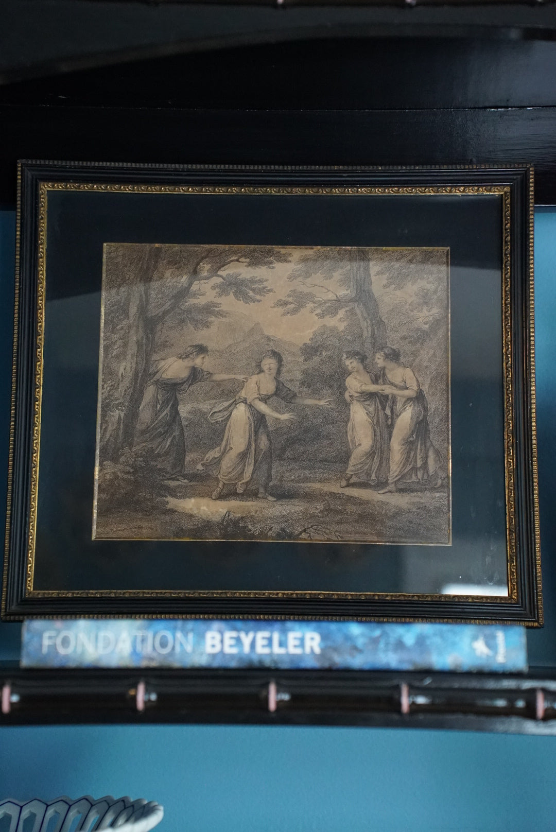 Framed Antique Print Le Colin Maillard