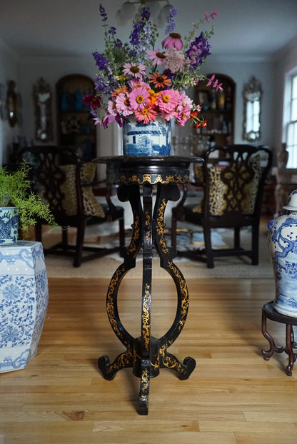 Antique Gilt Wood Jardiniere Stand with Insert