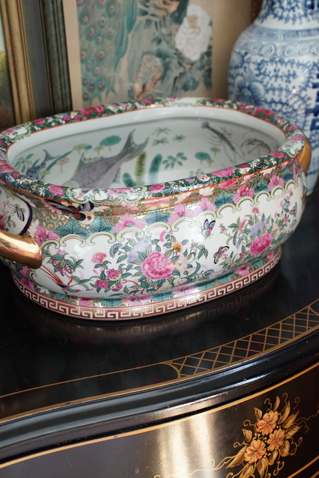 Vintage XL Rose Canton Footbath