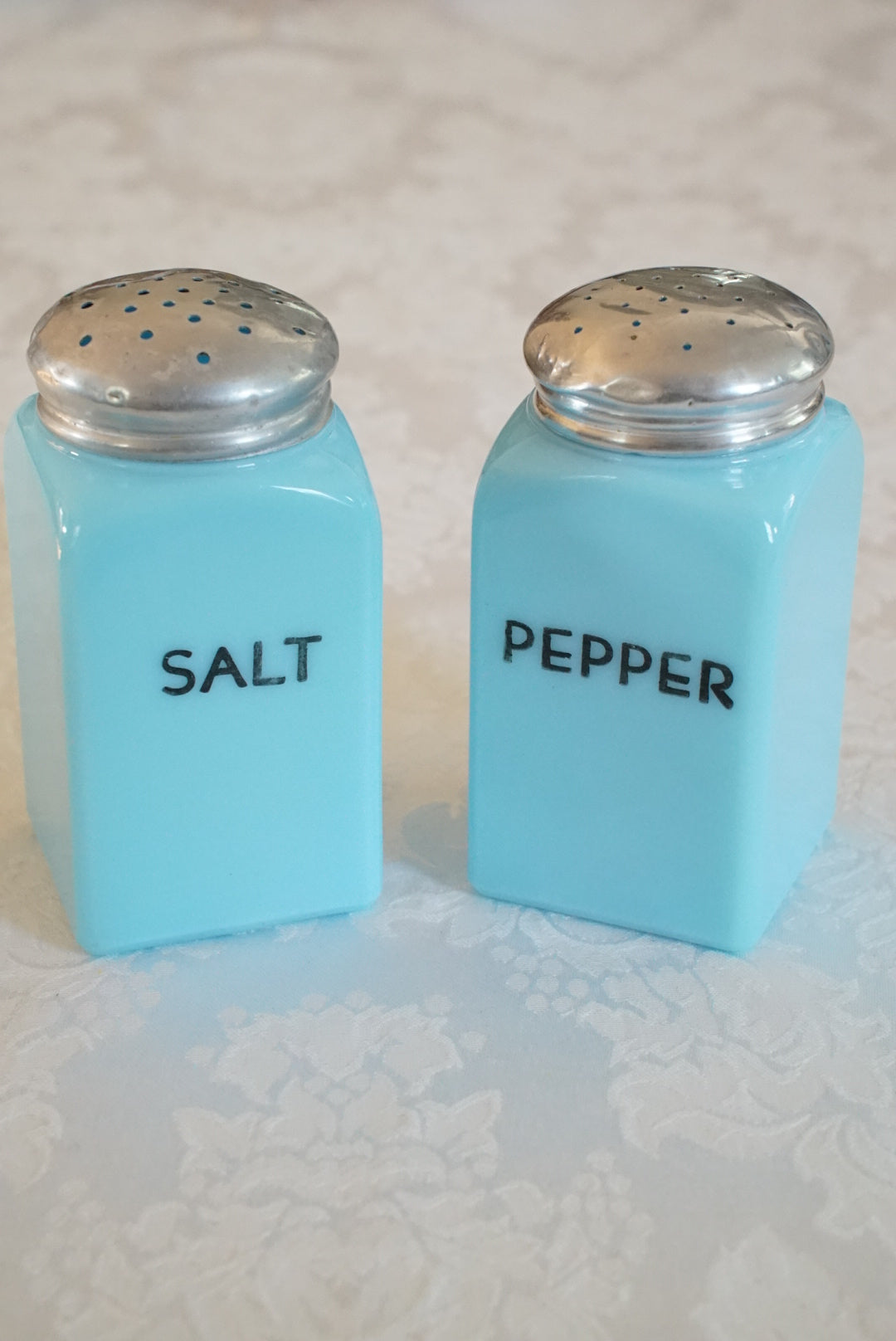 Vintage McKee Chalaine Blue Salt and Pepper Shakers