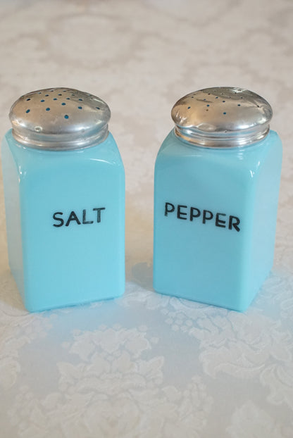 Vintage McKee Chalaine Blue Salt and Pepper Shakers