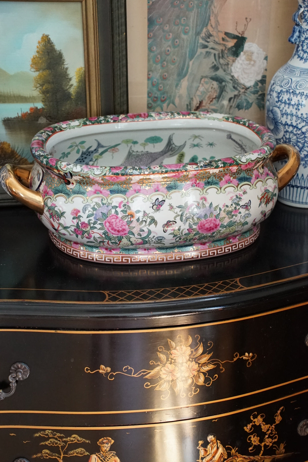 Vintage XL Rose Canton Footbath