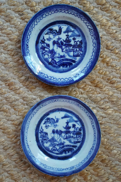 Pair of — Antique Blue Willow Plates