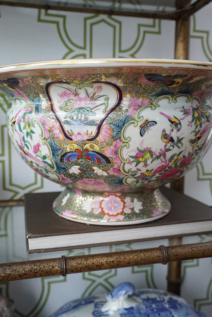 XL Vintage Rose Canton Centerpiece Bowl