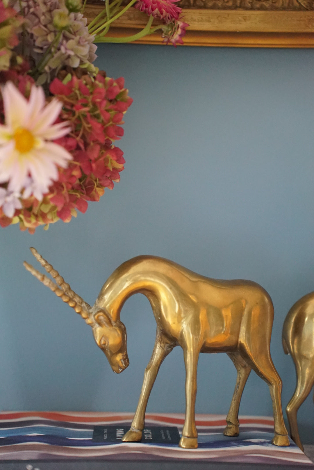 Pair of — Large Vintage Brass Gazelle