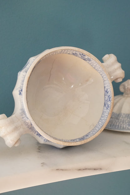 Antique Blue and White Transferware Tureen