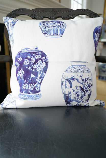 Blue and White Ginger Jars Decorative Pillow