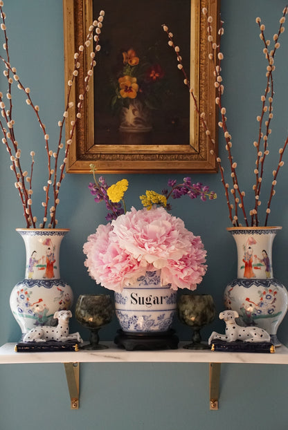 Antique Blue Onion Sugar Canister
