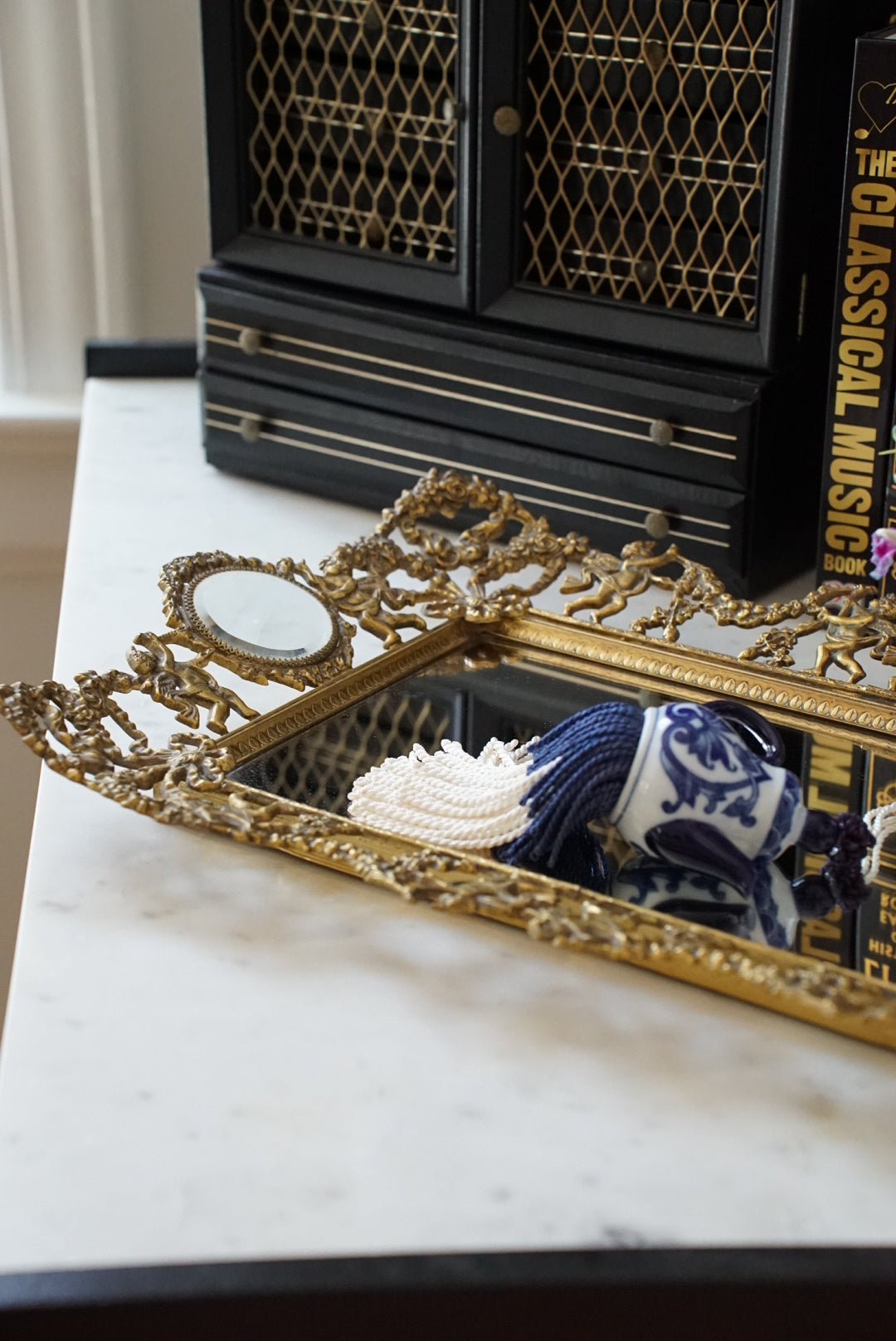 Antique French Brass Vanity Tray