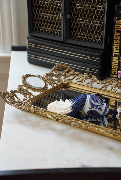 Antique French Brass Vanity Tray