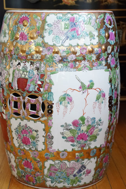 Vintage Rose Medallion Garden Stool