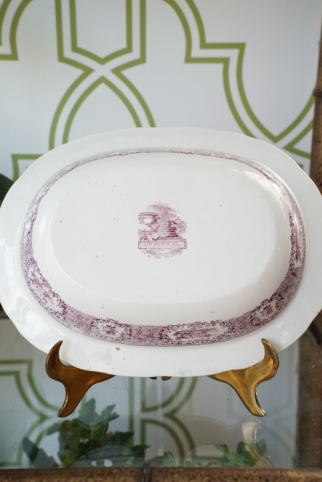 Antique Small Ridgway Purple/Mulberry Oriental Platter