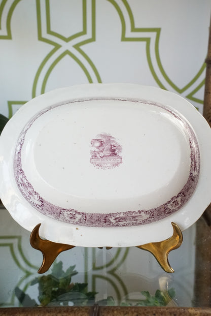 Antique Small Ridgway Purple/Mulberry Oriental Platter