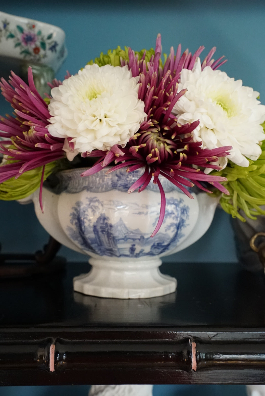Antique Blue and White Transferware Tureen