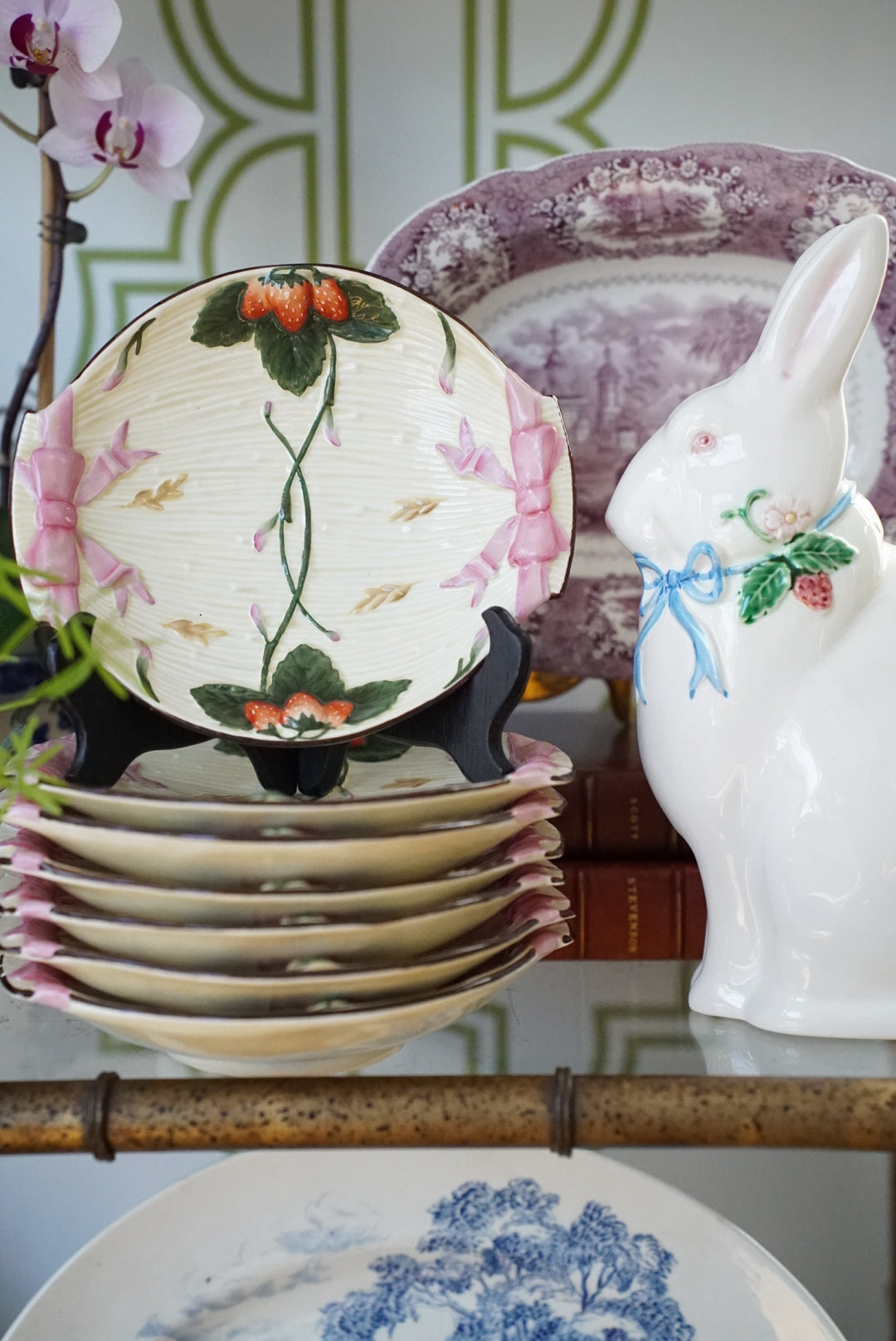 Pair of — Antique Wedgwood Majolica Strawberry Plates