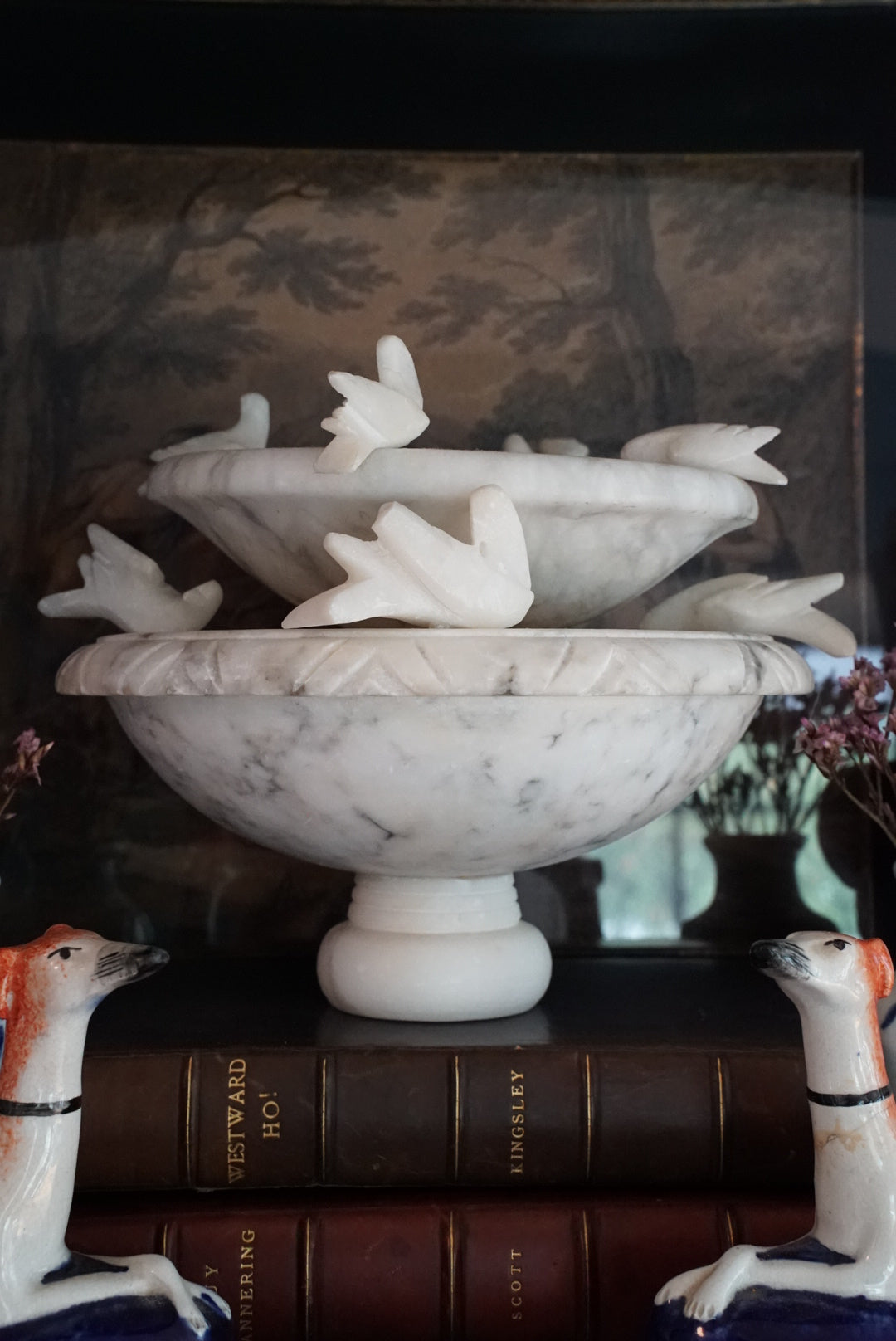 Vintage Alabaster Birdbath
