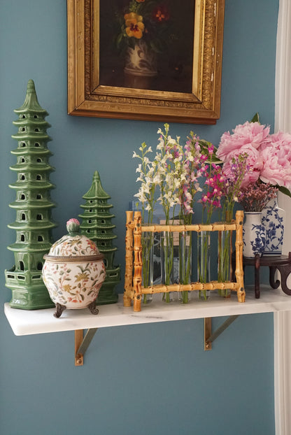 Vintage Brass Mounted Chinoiserie Jar by Hua Rong Tang