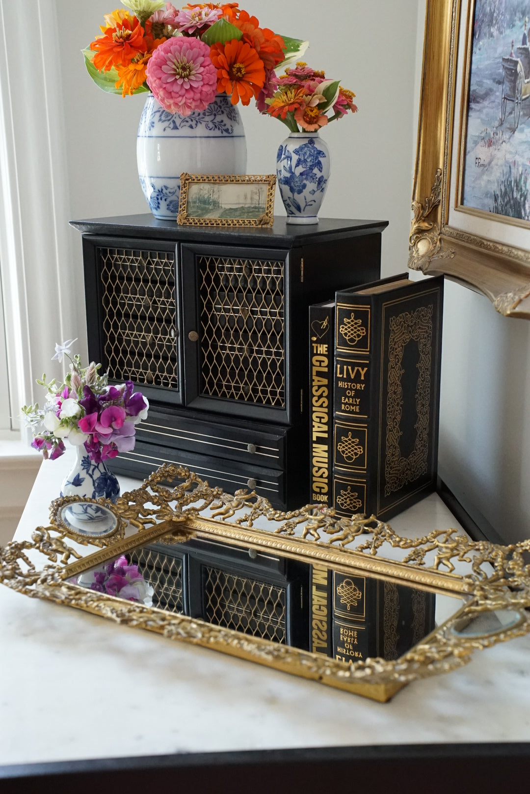 Antique French Brass Vanity Tray