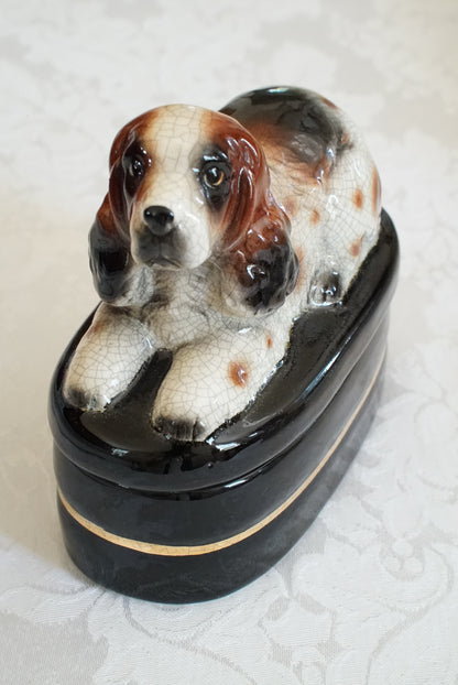 Vintage Spaniel Trinket Box