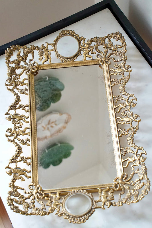 Antique French Brass Vanity Tray