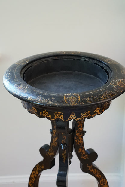 Antique Gilt Wood Jardiniere Stand with Insert