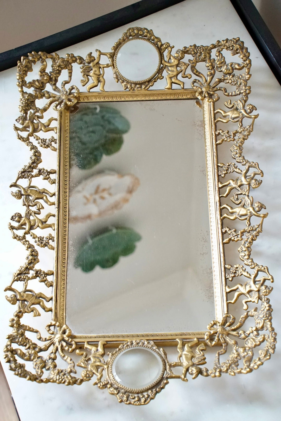 Antique French Brass Vanity Tray