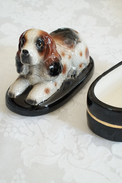 Vintage Spaniel Trinket Box