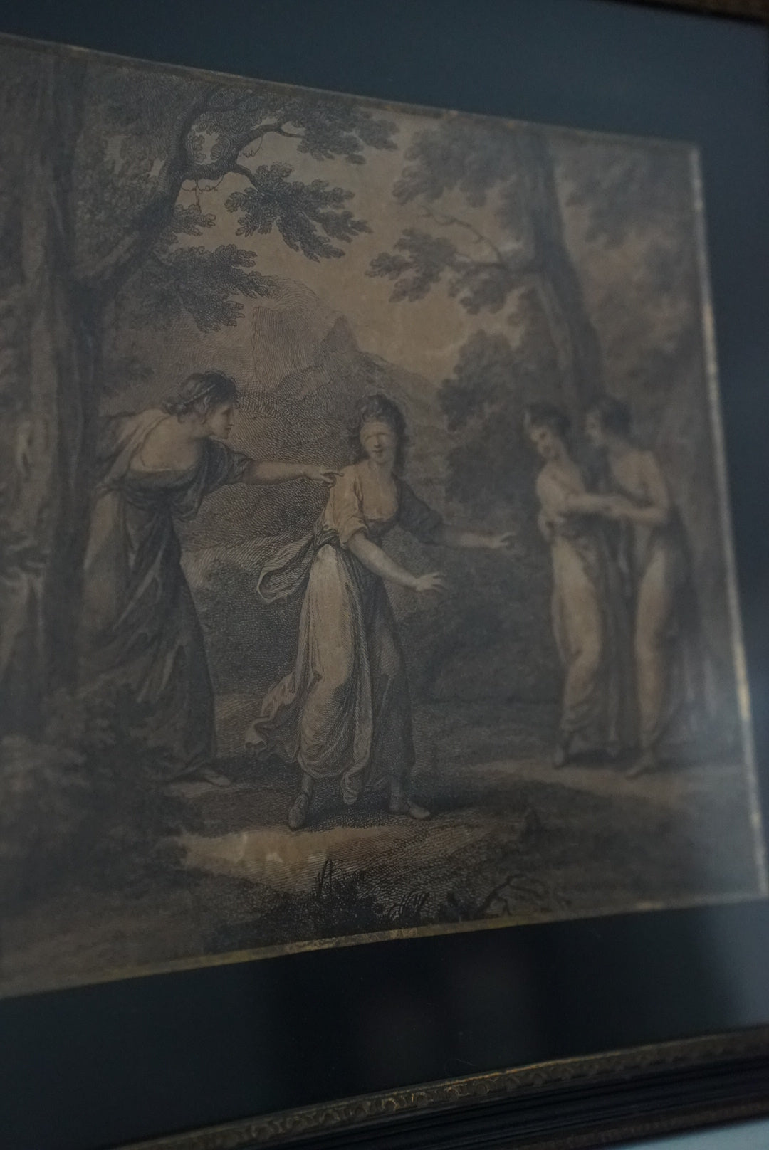 Framed Antique Print Le Colin Maillard