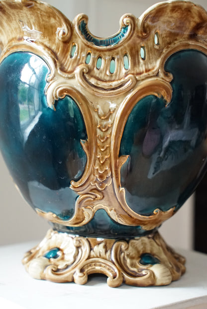 Antique Majolica Jardiniere