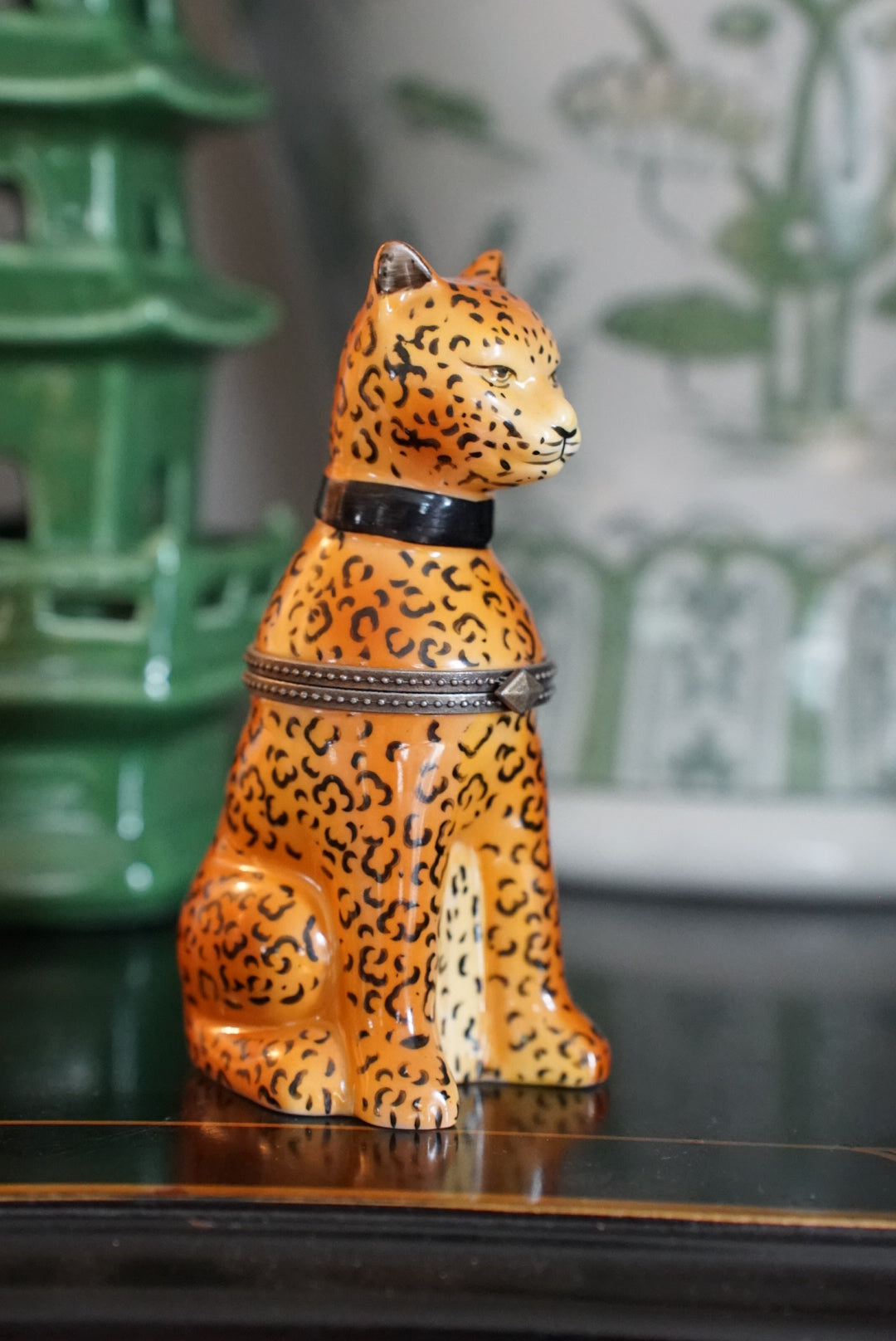 Vintage Cheetah Trinket Box with Candle