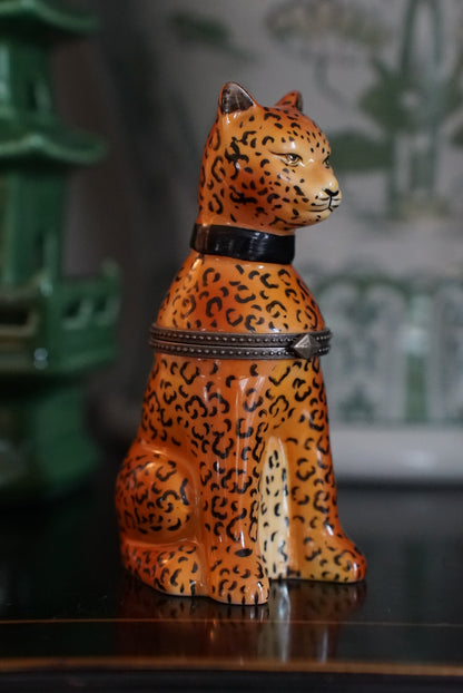 Vintage Cheetah Trinket Box with Candle