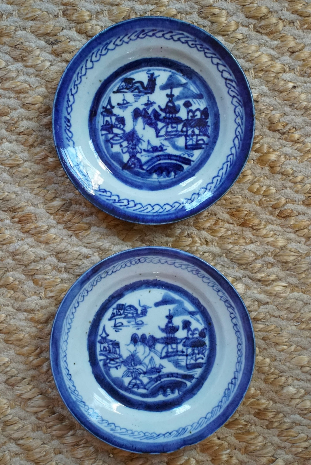 Pair of — Antique Blue Willow Plates