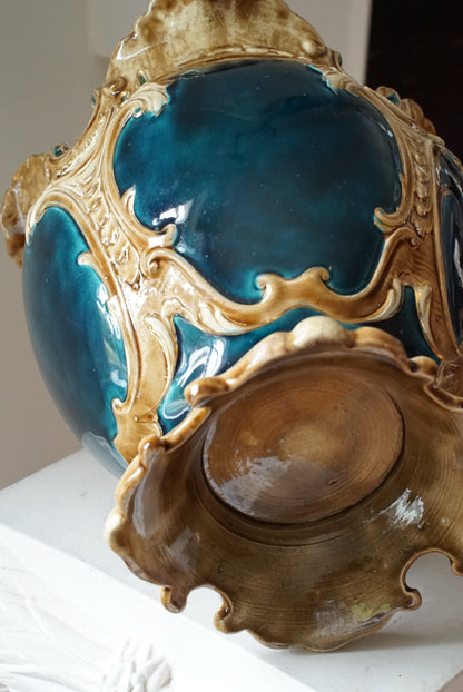 Antique Majolica Jardiniere