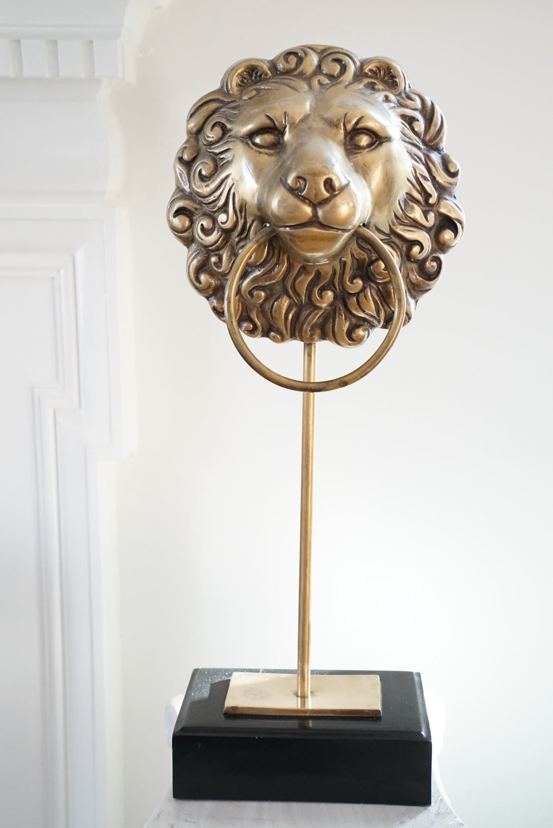 Vintage Brass Lion Head Stand