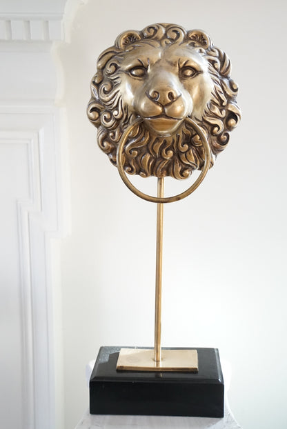 Vintage Brass Lion Head Stand