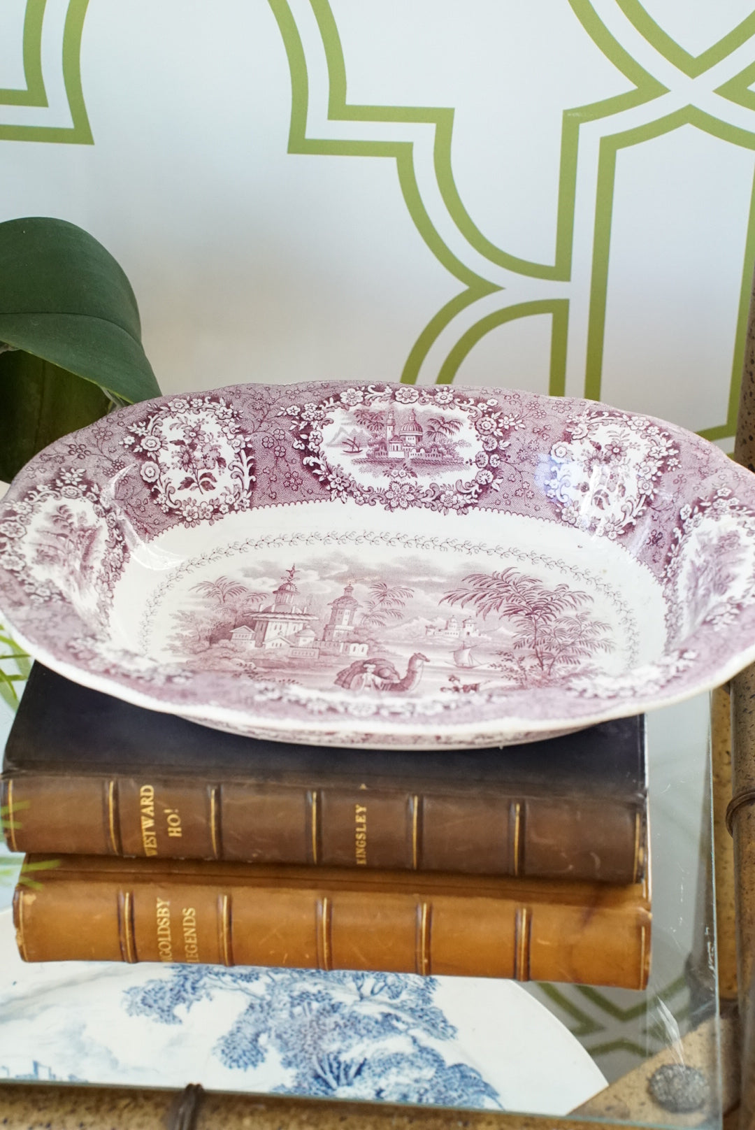 Antique Small Ridgway Purple/Mulberry Oriental Platter