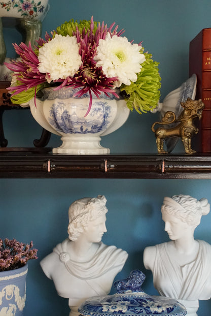 Antique Blue and White Transferware Tureen