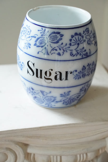 Antique Blue Onion Sugar Canister