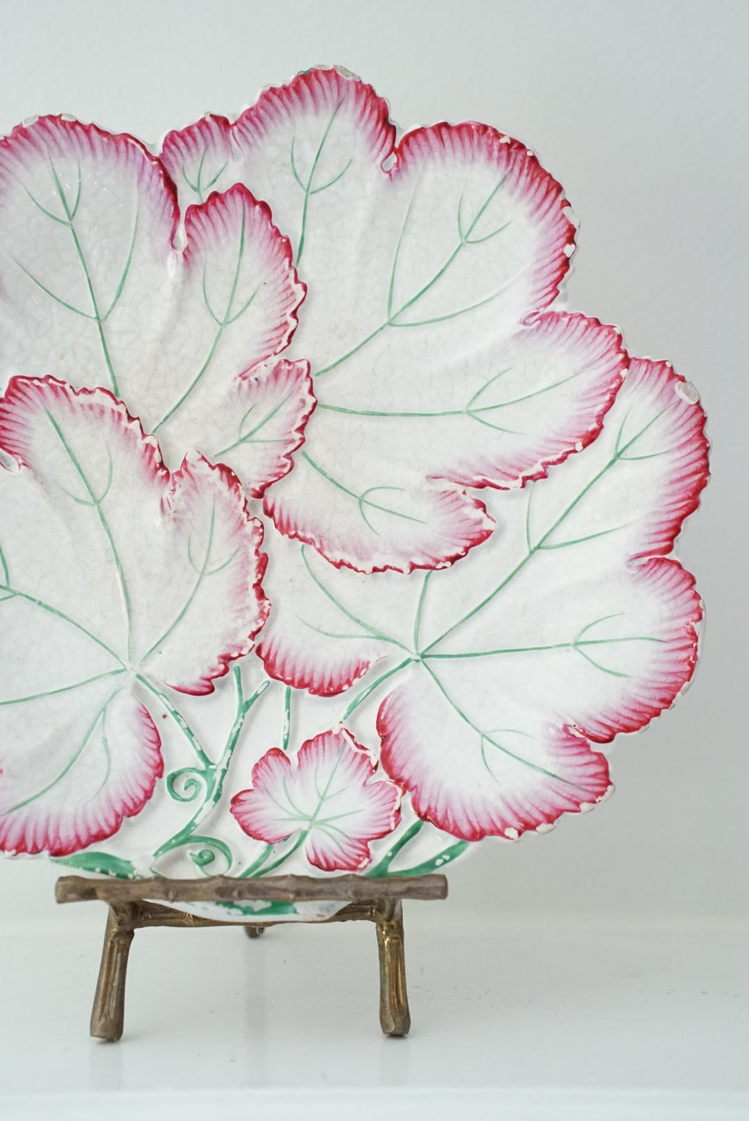 Antique Majolica Leaf Plate