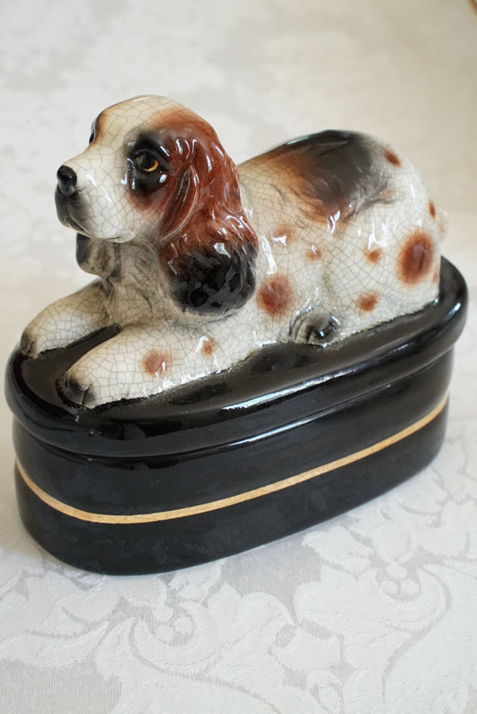 Vintage Spaniel Trinket Box