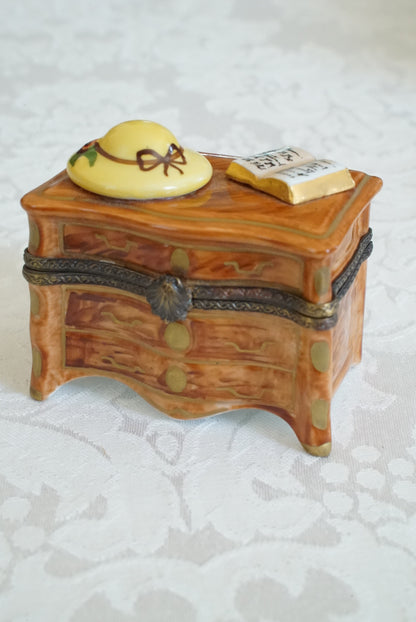 Limoges Box — Dresser with Hat, Book and Shirts