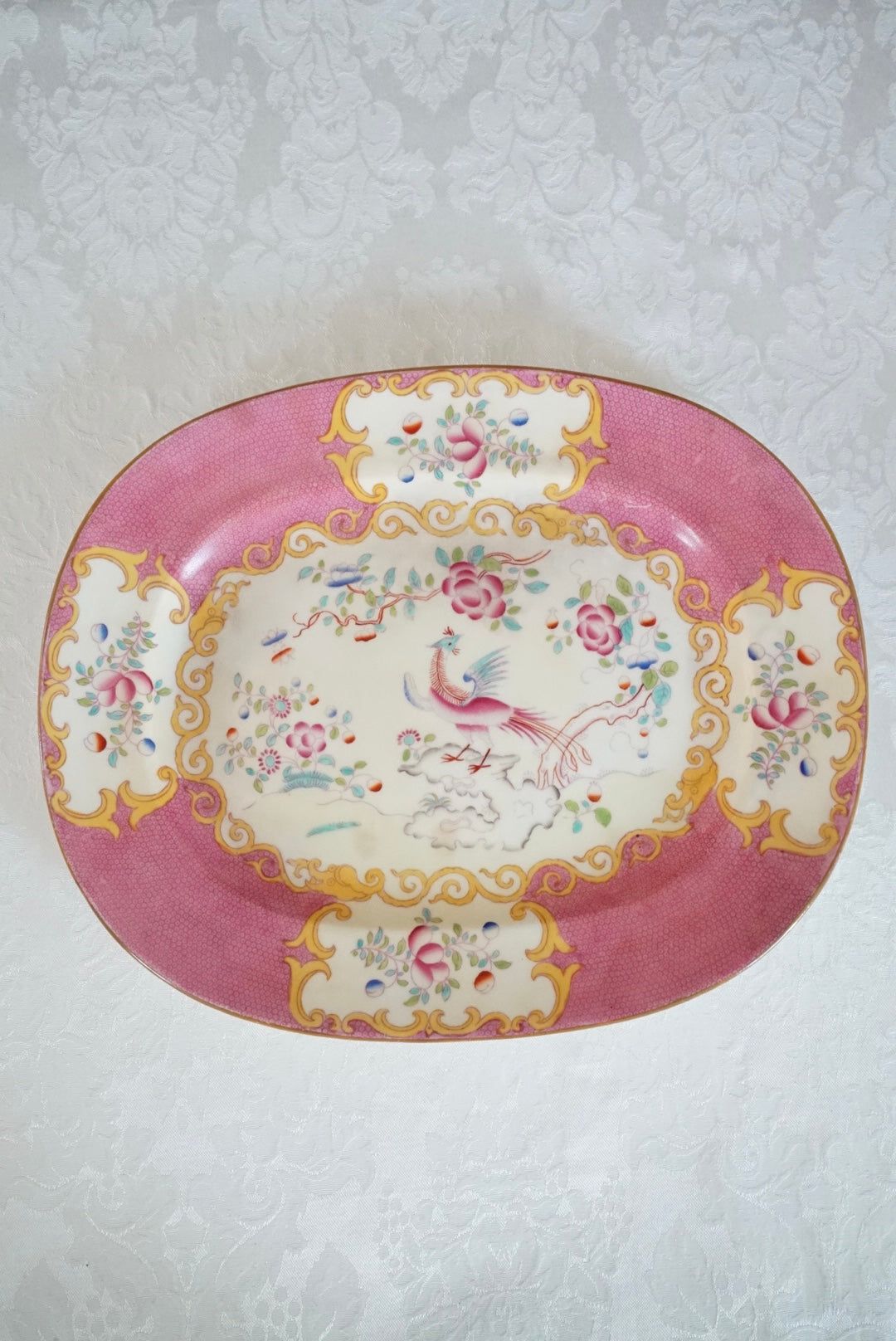Minton Cockatrice Pink Platter