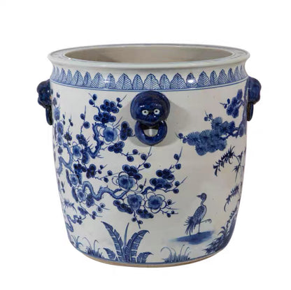 XL Blue and White Chinoiserie Four Season Planter