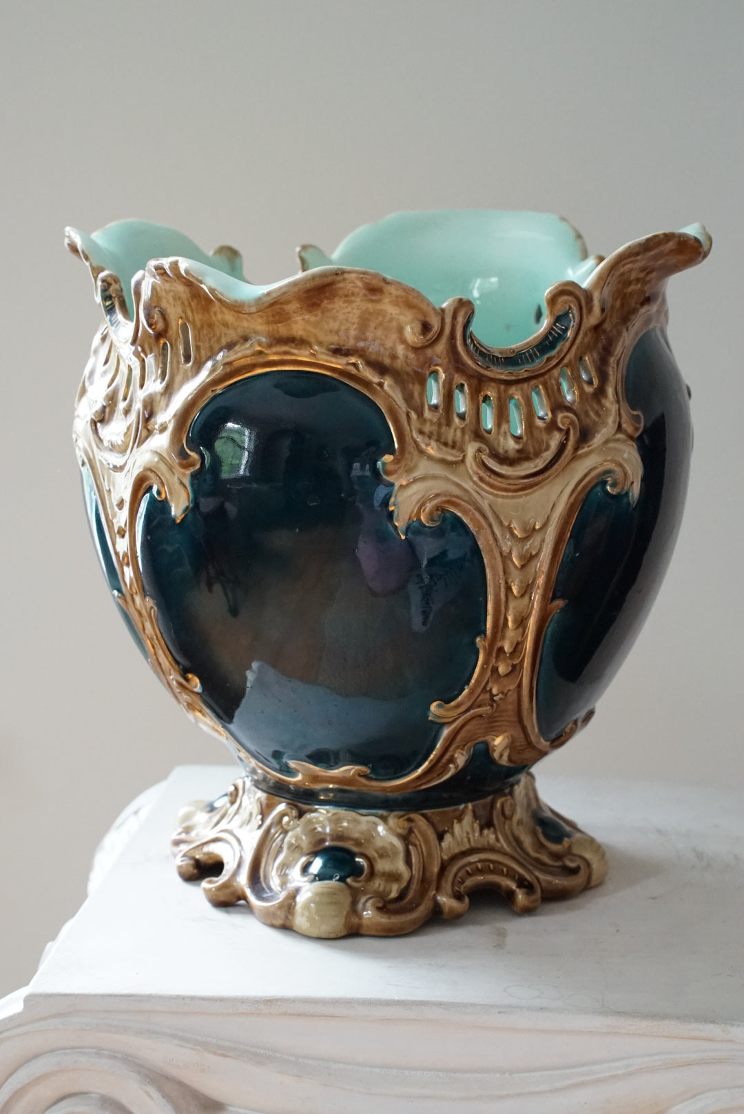 Antique Majolica Jardiniere