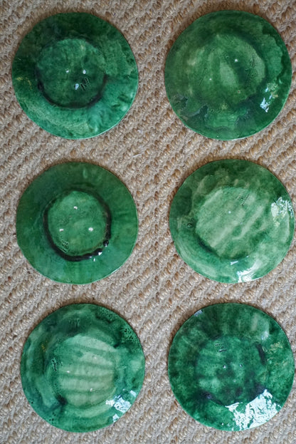 Set of 6 — Old Majolica Cabbage Plate