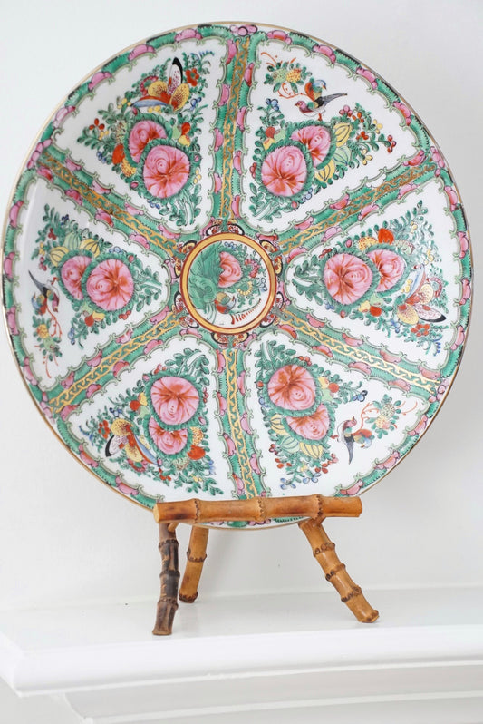 Vintage Large 14” Rose Canton Platter