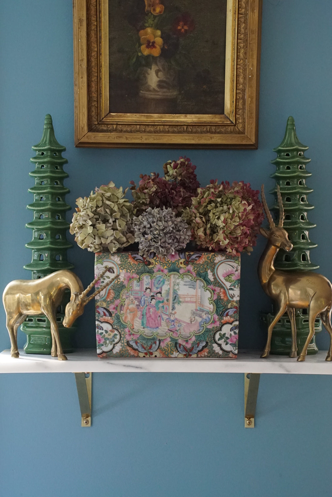 Pair of — Large Vintage Brass Gazelle