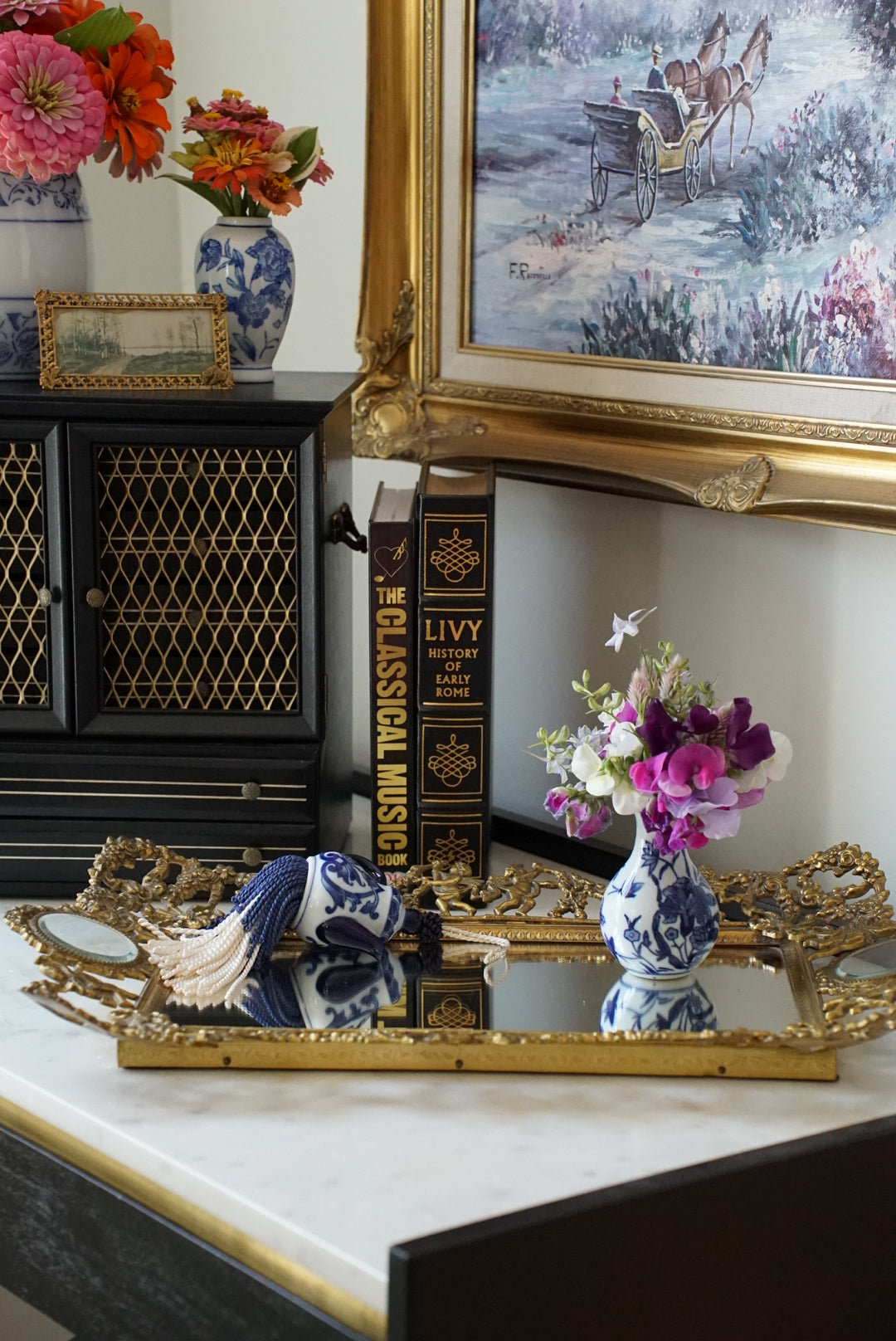 Antique French Brass Vanity Tray