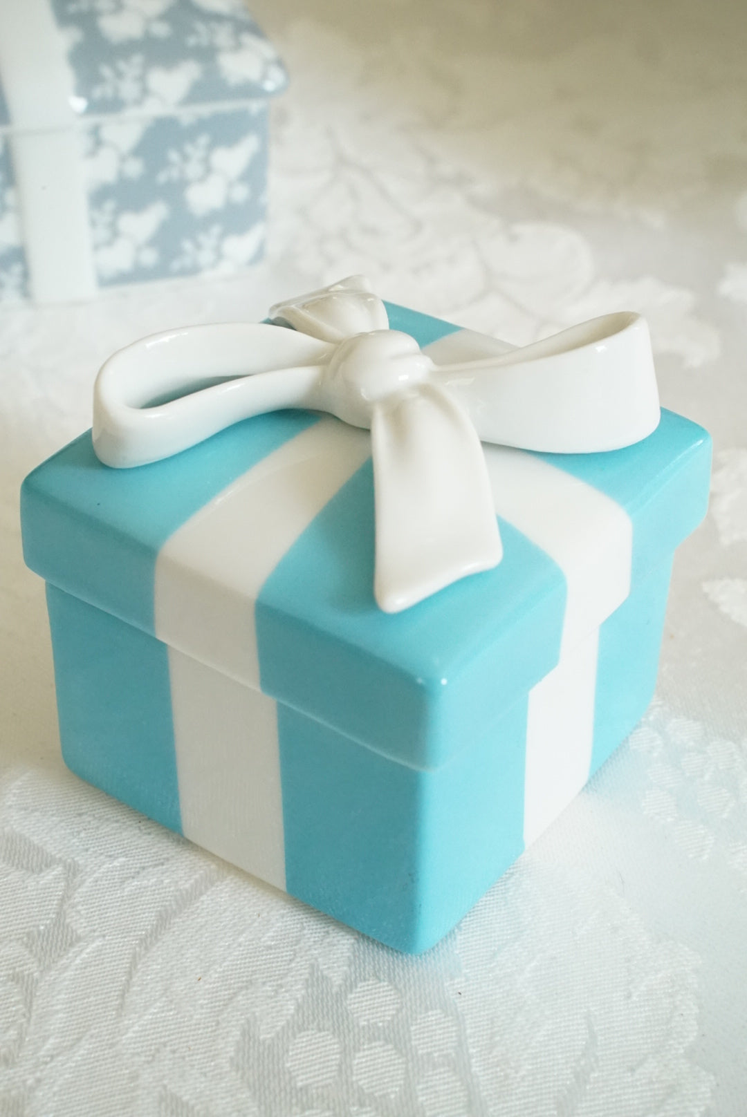 Vintage Tiffany Porcelain Box with Bow
