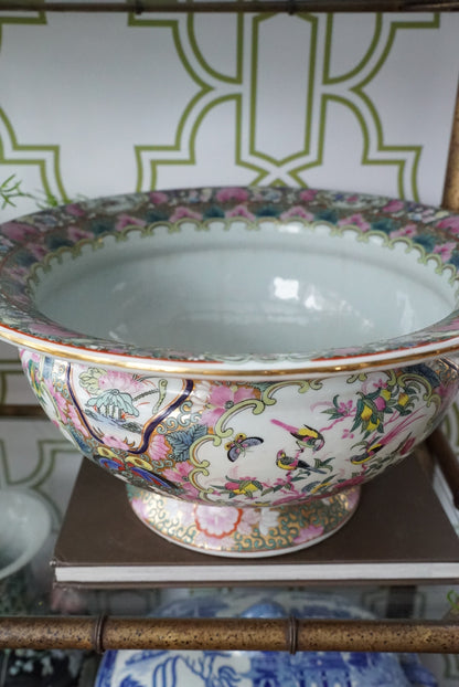 XL Vintage Rose Canton Centerpiece Bowl